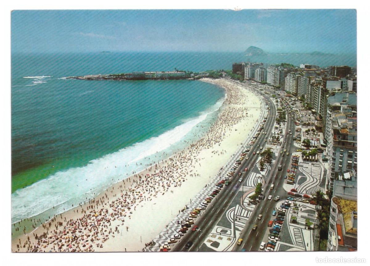 Cartoline: BRASIL TUR&Iacute;STICO / R&Iacute;O DE JANEIRO - RJ / VISTA PARCIAL DA PRAIA DE COPACABANA