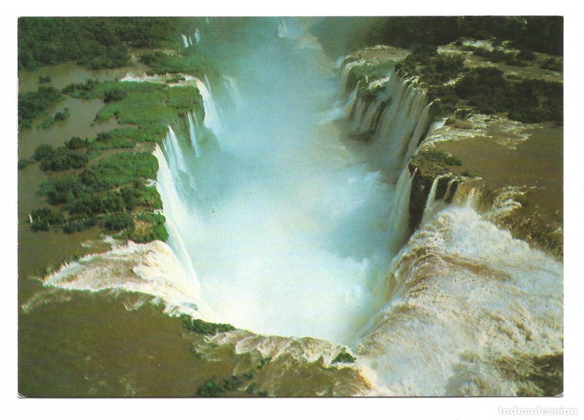 Cartoline: BRASIL TUR&Iacute;STICO / FOZ DO IGUA&Ccedil;U - PR / VISTA A&Eacute;REA DA GARGANTA DO DIABLO