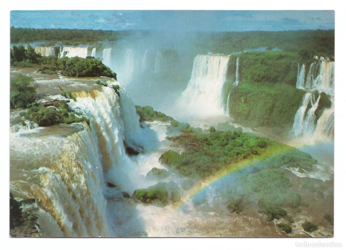 Postais: BRASIL TUR&Iacute;STICO / IGUA&Ccedil;U - PR / VISTA PARCIAL COM SALTOS FLORIANO E BOSSETTI