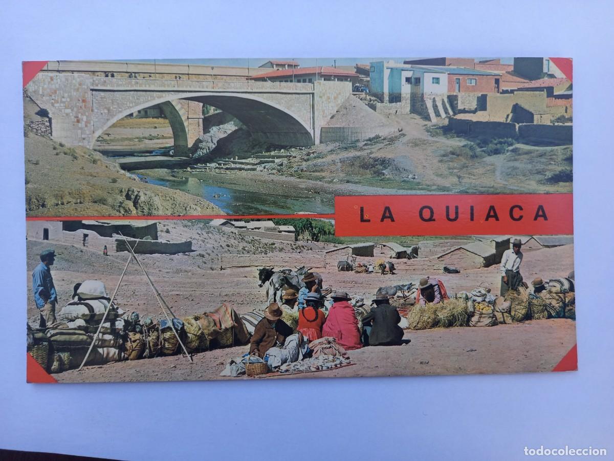 Postais: LA QUIACA, JUJUY PUENTE INTERNACIONAL Y PAISAJE TIPICO. EDICOLOR N&deg; 5215 ARGENTINA
