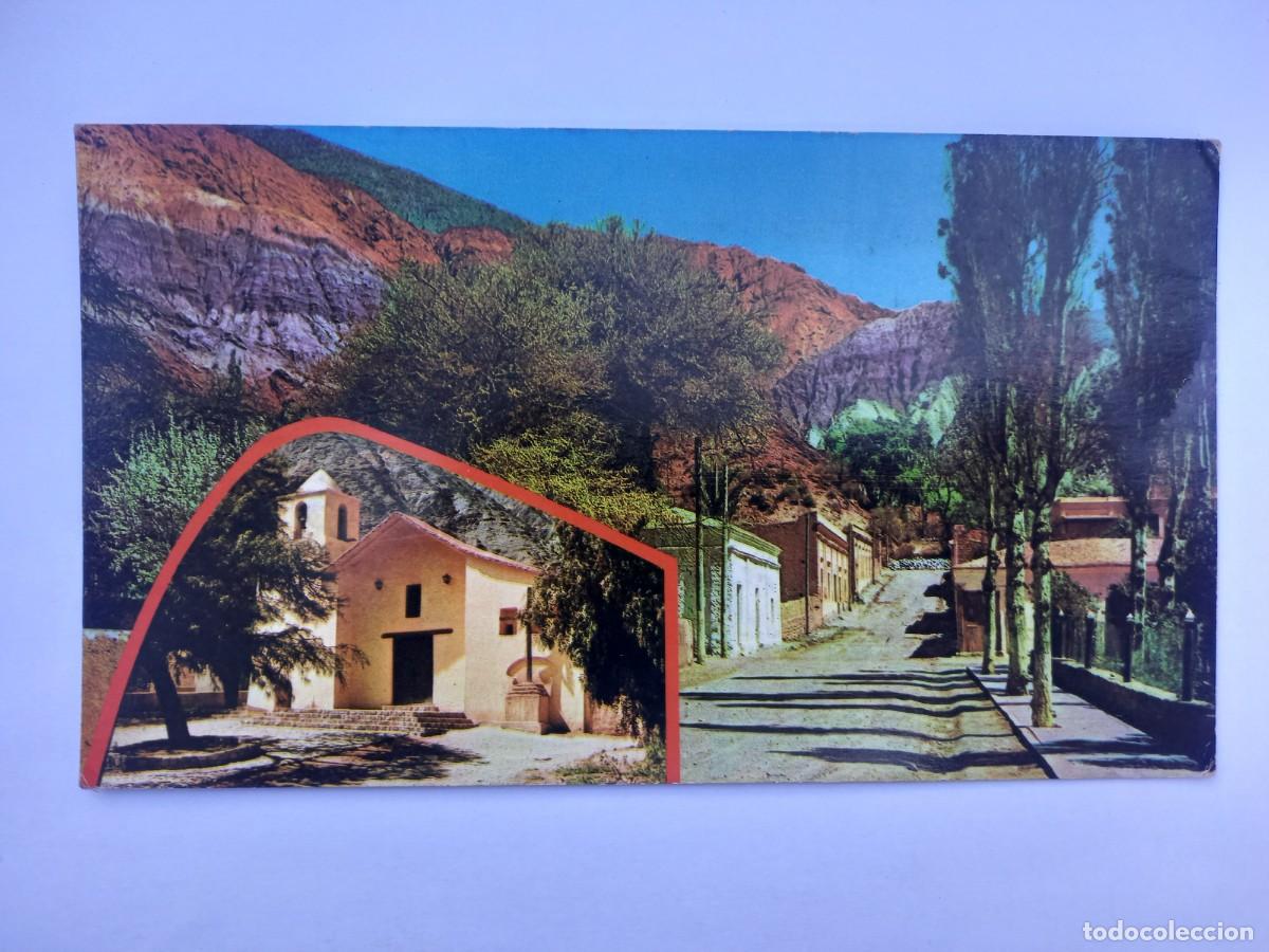 Postais: PURMAMARCA JUJUY, CALLE TIPICA E IGLESIA, EDICOLOR N&deg; 5213 ARGENTINA