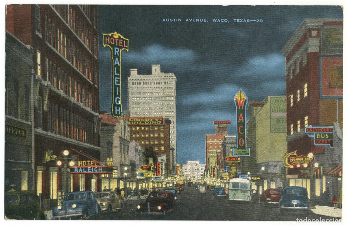 Postais: WACO (Texas)_Austin Avenue_B-W News & E.C. Kropp