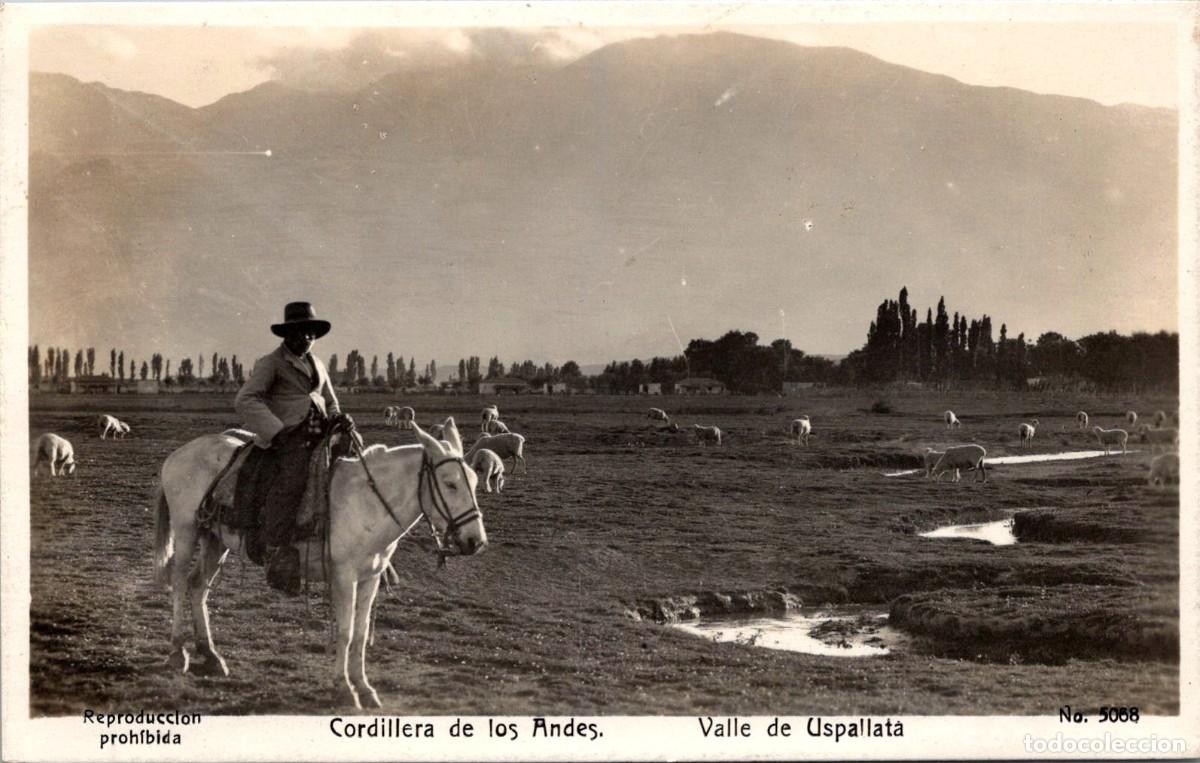 Cartoline: Argentina - Cordillera de los Andes - Valle de Uspallata -Ed. Bourquin y Kohlmann n&ordm; 5068 - 136x86mm