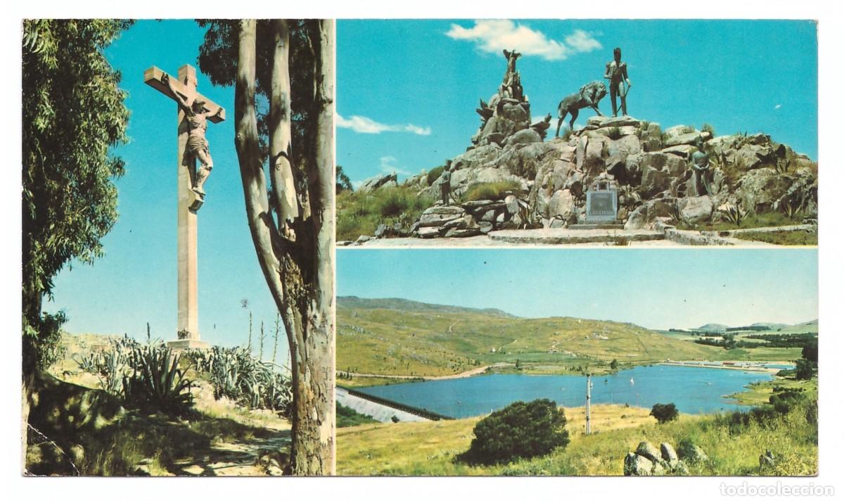Postais: ARGENTINA &bull; TANDIL &bull; LA CRUZ / MONUMENTO A SAN MART&Iacute;N / PANOR&Aacute;MICA DEL DIQUE Y PILETA MUNICIPAL