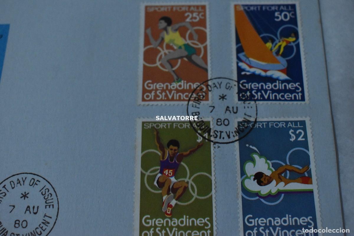 Postcards: SELLOS THE GRANADINES OF ST. VICENT. OFICIAL PRIMER DIA. 1 AGOSTO 1980