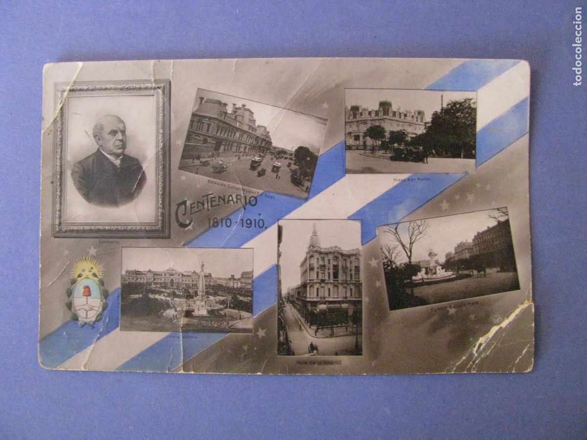 Postcards: ANTUGUA POSTAL DE ARGENTINA CENTENARIO 1910 - 1910. CIRCULADA 1913. DESPERFECTOS.