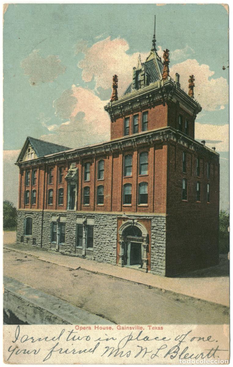 Cartoline: GAINSVILLE [Texas]_Opera House_Max Oberstein (Lithochrome)