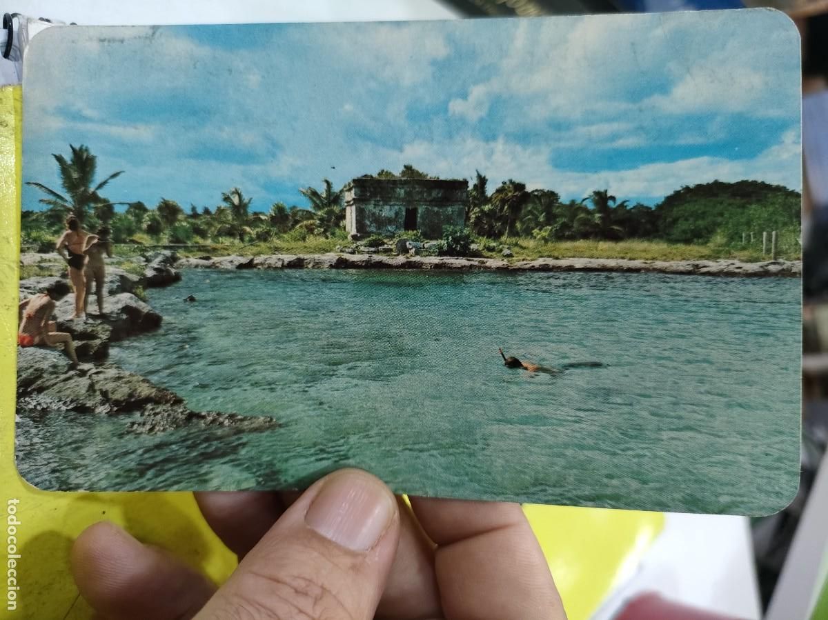 Postales: Postal MEXICO Ruina y Entrada de Agua de CHAKALAL Quintana Roo escrita y Bellamente Sellada