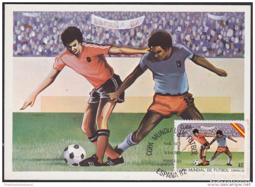 Postales: TMA-35 CUBA 1982. TARJETA MAXIMA SOCCER CHAMPIONSHIP IN SPAIN. COPA DE FUTBOL.