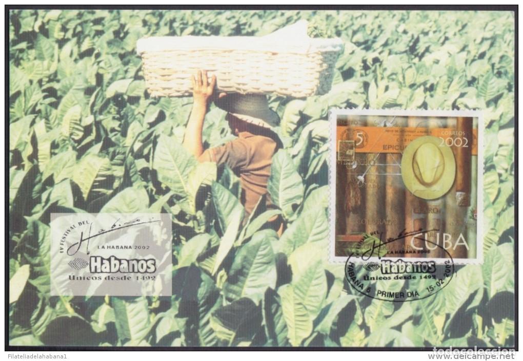 Postales: TMA-28 CUBA 2002. TARJETA MAXIMA FESTIVAL DEL HABANO TABACO TOBACCO.