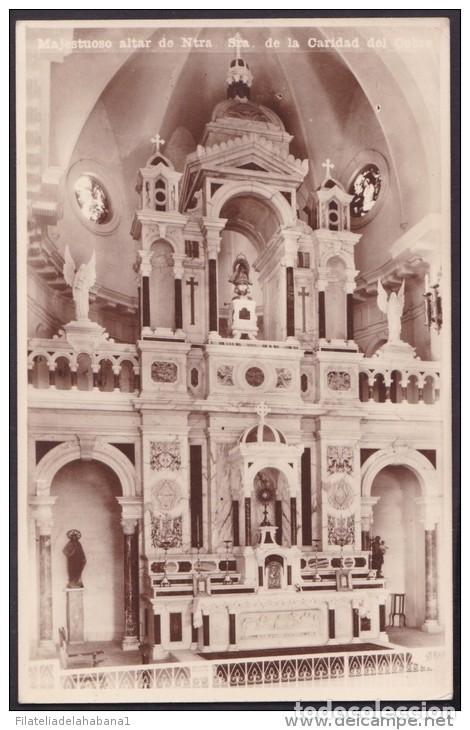 Postales: POS-155 CUBA SANTIAGO DE CUBA POSTCARD. CHURCH OF CARIDAD DEL COBRE. ALTAR MAYOR. CIRCA 1950.