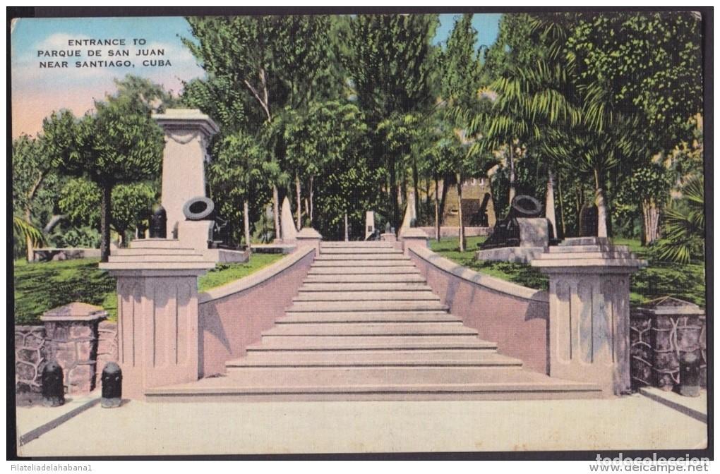 Postales: POS-149 CUBA SANTIAGO DE CUBA POSTCARD. PARQUE DE SAN JUAN. CIRCA 1950.