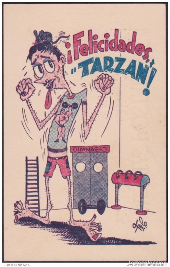 Postales: POS-163 CUBA POSTCARD CIRCA 1950. SATIRICAL CARD. TARZAN.
