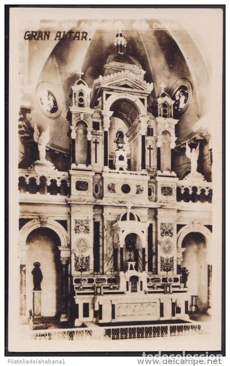 Postales: POS-156 CUBA SANTIAGO DE CUBA POSTCARD. CHURCH OF CARIDAD DEL COBRE. ALTAR MAYOR. CIRCA 1950.