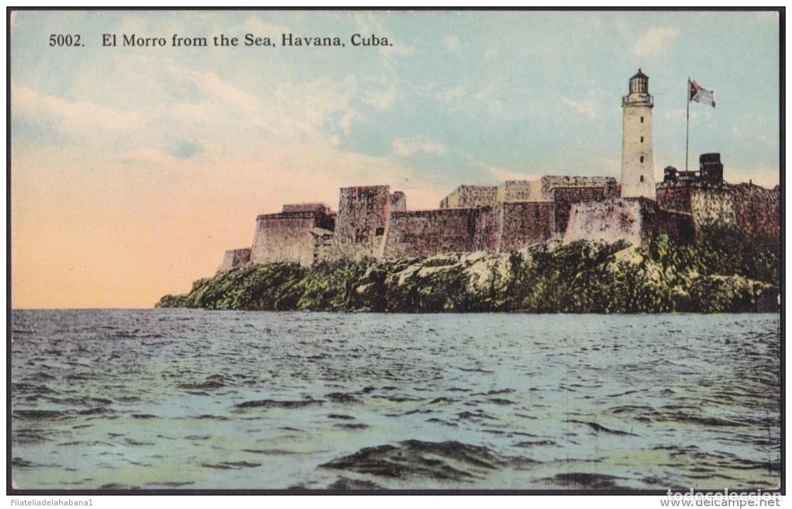Postales: POS-168 CUBA POSTCARD CIRCA 1910. CASTILLO DEL MORRO. MORRO CASTLE FROM THE SEA.