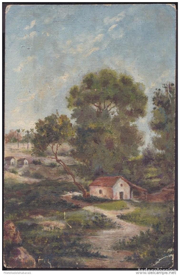 Postales: POS-165 CUBA POSTCARD CIRCA 1920. HAND PAINTER CARD. PAISAJE.