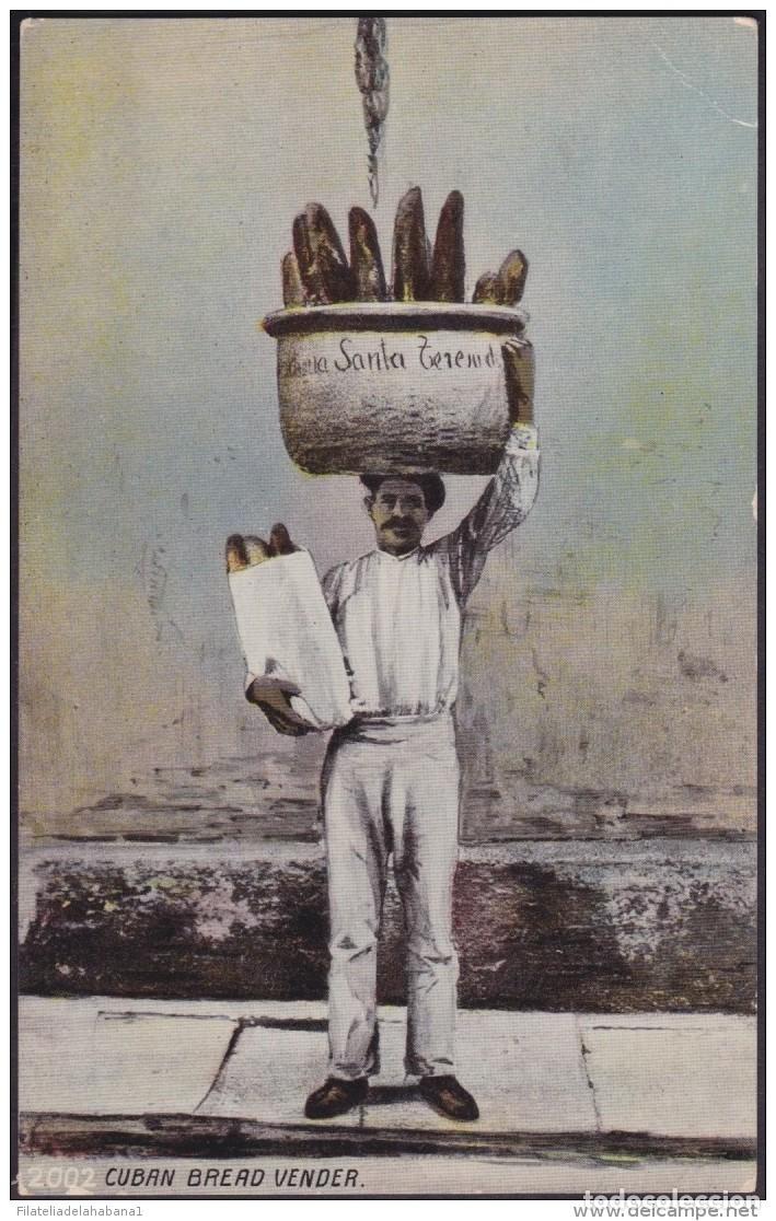 Postales: POS-166 CUBA POSTCARD CIRCA 1910. VENDEDOR PAN. BREAD VENDER.