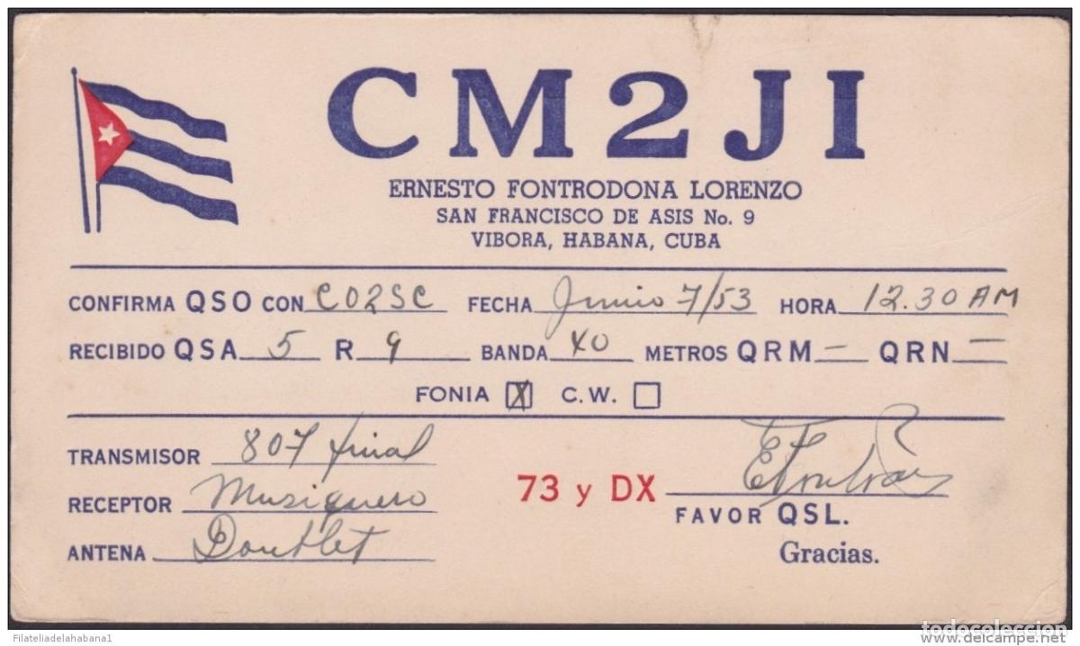 Postales: POS-175 CUBA POSTCARD 1953. RADIO SPECIAL CARD. ERNESTO FONTRODONA.