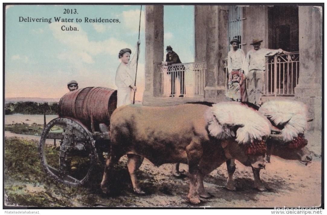 Postales: POS-190 CUBA POSTCARD 1913. AGUADOR. DELIVERY WATER TO RESIDENCES.