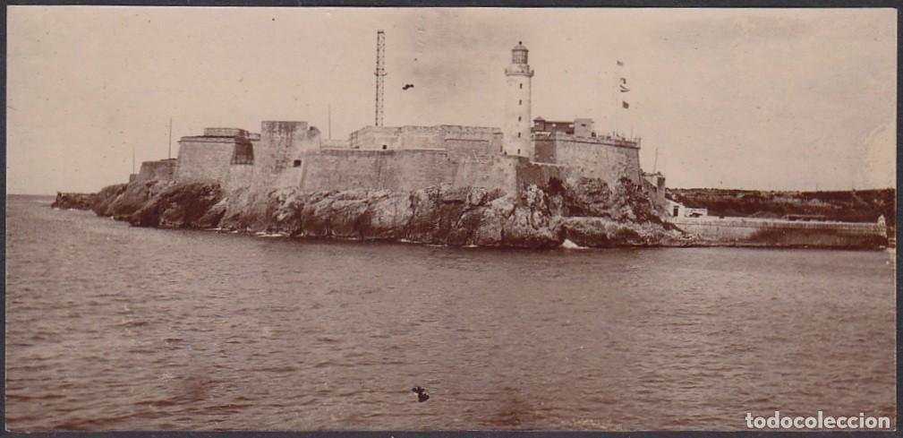 Postales: POS-223 CUBA CIRCA 1910 PHOTO CASTILLO DEL MORRO DESDE EL MALECON CASTLE 6 x12,6cm.