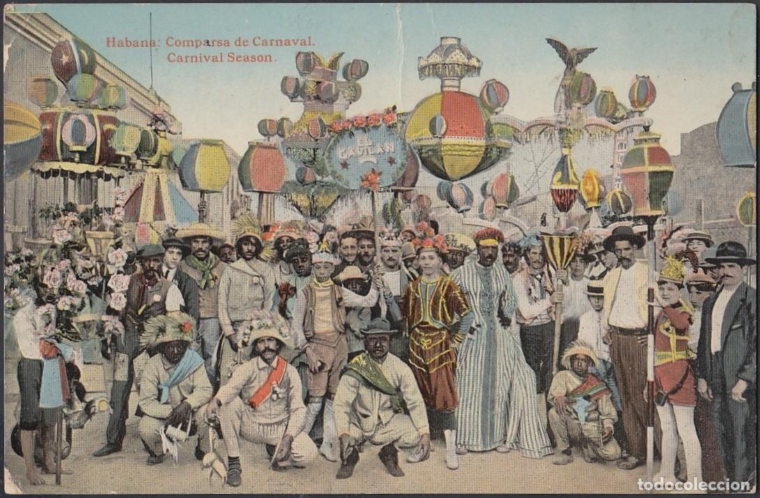 Postales: POS-247 CUBA POSTCARD 1921. CARNAVAL DE LA HABANA. COMPARSA CARNIVAL SEASON. TO FRANCE.