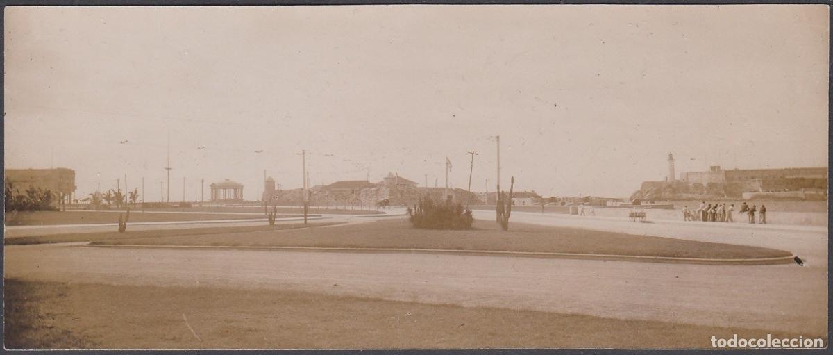 Postales: POS-224 CUBA CIRCA 1910 PHOTO CASTILLO DEL MORRO DESDE EL MALECON CASTLE 6,4 x15,5 cm.