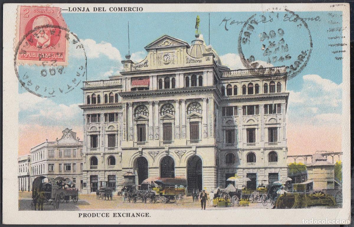 Postales: POS-242 CUBA POSTCARD 1922. LONJA DEL COMERCIO HABANA. HAVANA EXCHANGE BUILDING TO AUSTRIA.
