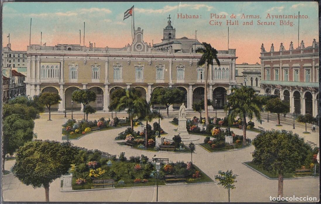 Cartes Postales: POS-319 CUBA POSTCARD. CIRCA 1929. HAVANA HABANA. PLAZA DE ARMAS. PRESIDENT&acute;S HOUSE AND SENATE. DEFE