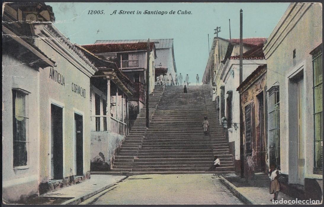Cartes Postales: POS-272 CUBA POSTCARD. 1913. SANTIAGO DE CUBA. CALLE PADRE PICO STREET. UNUSED.