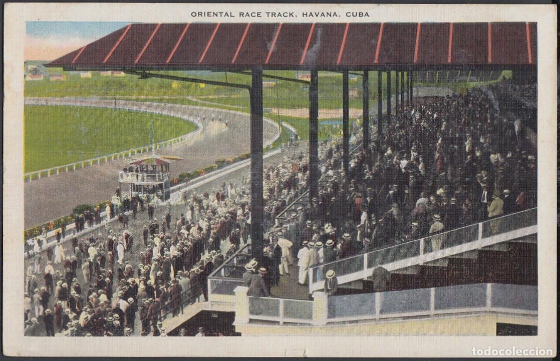 Cartes Postales: POS-290 CUBA POSTCARD. 1936. HABANA HAVANA. RACE TRACK ORIENTAL PARK. PISTA DE CARRERAS CABALLOS.