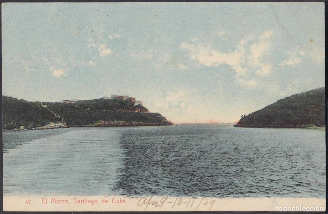 Cartes Postales: POS-403 CUBA POSTCARD. 1909. SANTIAGO DE CUBA MORRO CASTLE AND HARBOR.
