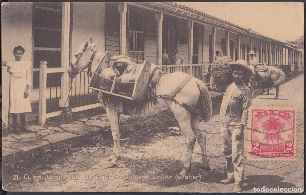 Cartes Postales: POS-410 CUBA POSTCARD. CIRCA 1907. AGUADOR AMBULANTE. DELIVERY WATER TO RESIDENCES.