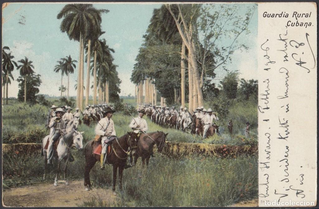 Cartes Postales: POS-420 CUBA POSTCARD. 1906. GUARDIA RURAL TO ITALY.