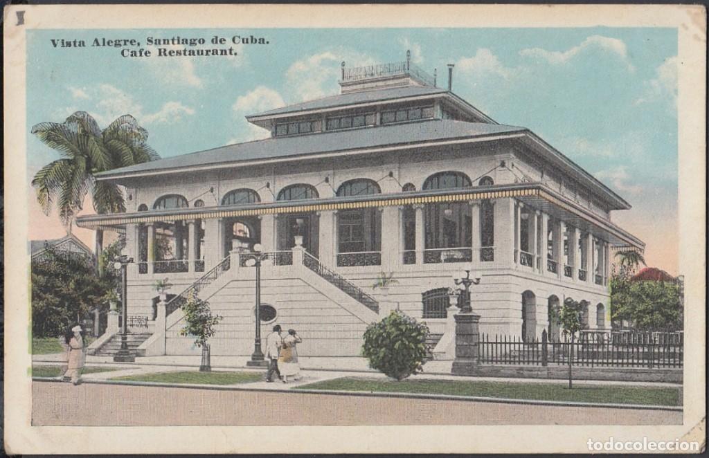 Cartes Postales: POS-439 CUBA POSTCARD. CIRCA 1920. SANTIAGO DE CUBA. VISTA ALEGRE CAFE RESTAURANT.