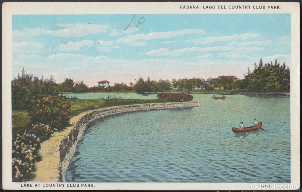 Cartes Postales: POS-508 CUBA POSTCARD. 1927. LAGO DEL COUNTRY CLUB DE LA HABANA.