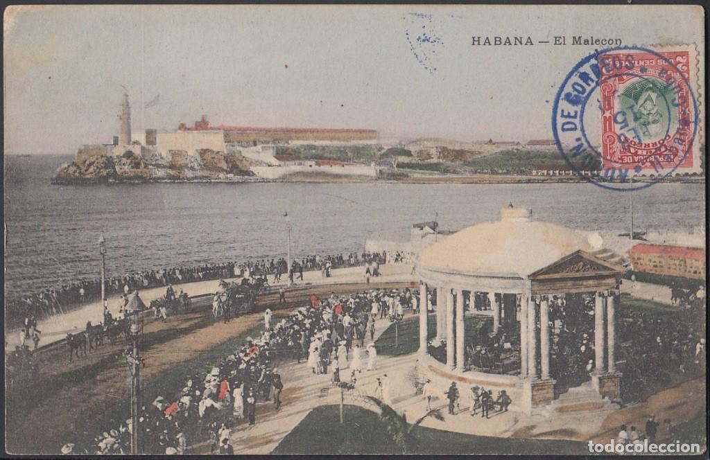 Cartes Postales: POS-513 CUBA POSTCARD. CIRCA 1905. HABANA. VISTA DEL MALECON Y CASTILLO DEL MORRO.
