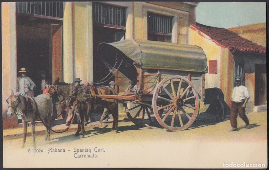 Cartes Postales: POS-497 CUBA POSTCARD. CIRCA 1910. CARRUAJE CARROMATO SPANISH CART.