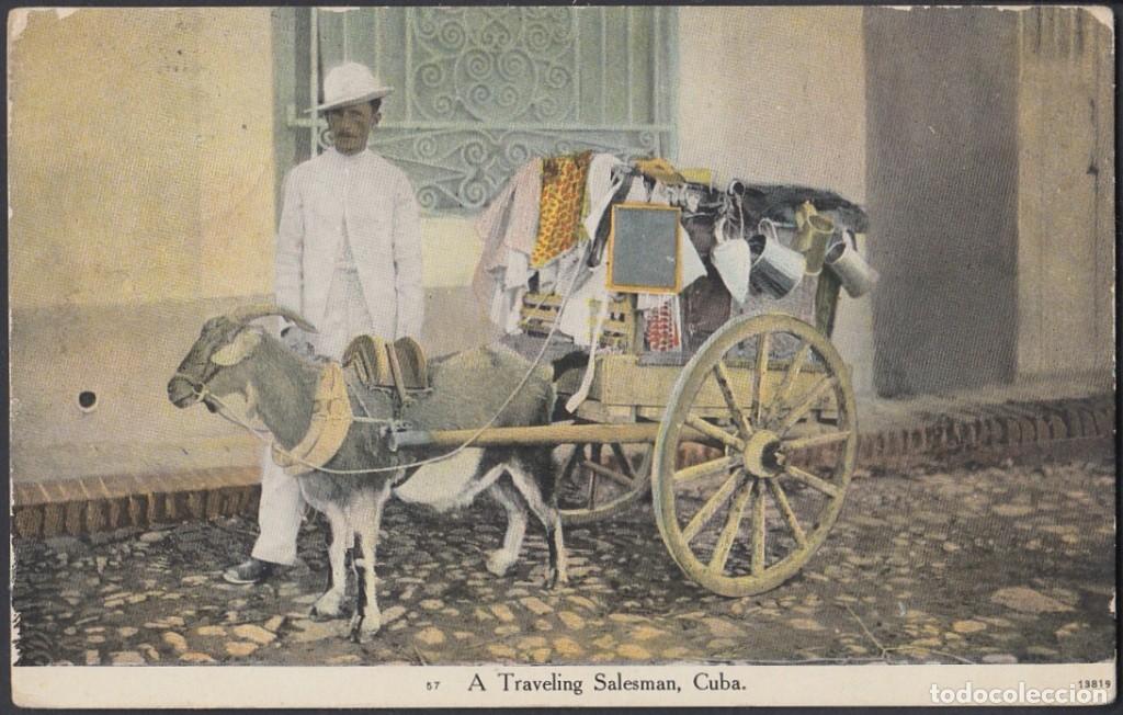 Cartes Postales: POS-524 CUBA POSTCARD. 1912. HABANA. VENDEDOR AMBULANTE. TRAVELING SALESMAN.