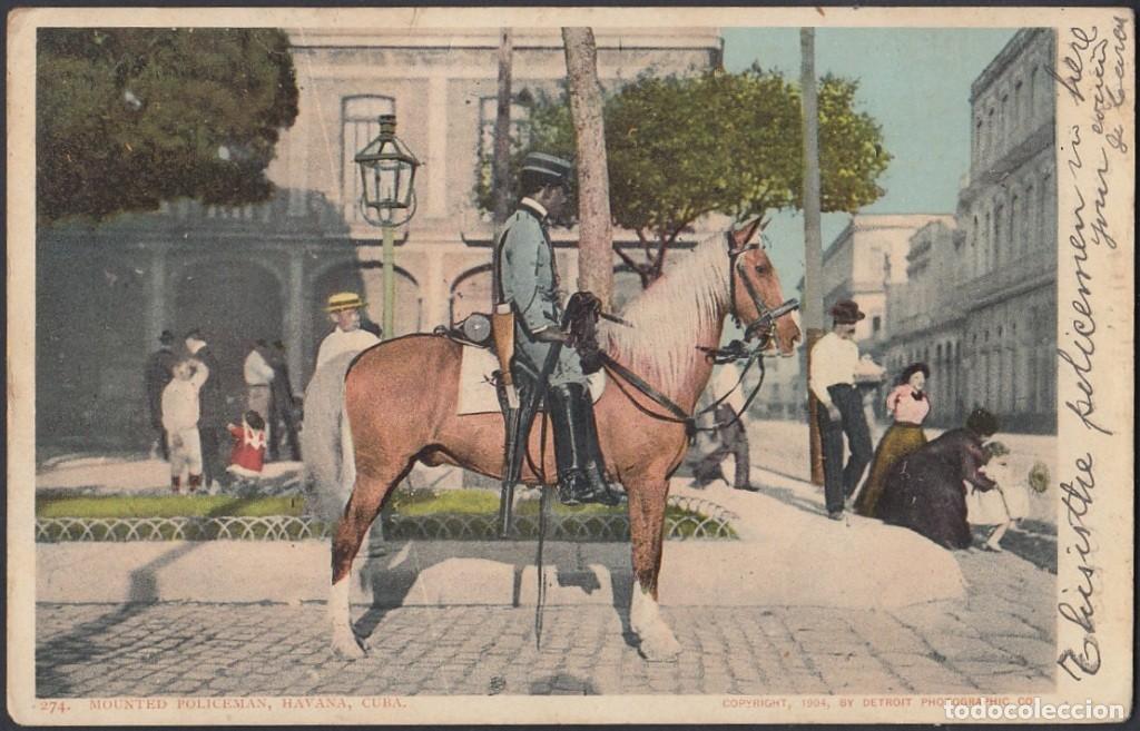 Cartes Postales: POS-525 CUBA POSTCARD. 1904. HABANA. POLICIA MONTADA. MOUNTED POLICE. RARE.