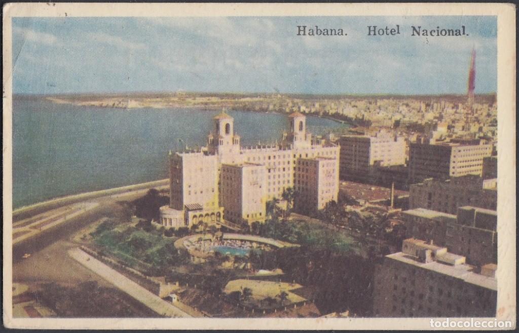Cartes Postales: POS-584 CUBA POSTCARD. CIRCA 1950. HABANA. HABANA HOTEL NACIONAL Y MALECON.