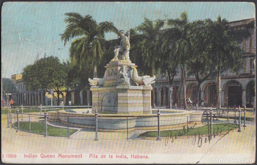 Cartes Postales: POS-566 CUBA POSTCARD. CIRCA 1920. INDIAN QUEEN MONUMENT. PILA DE LA INDIA.LA HABANA.
