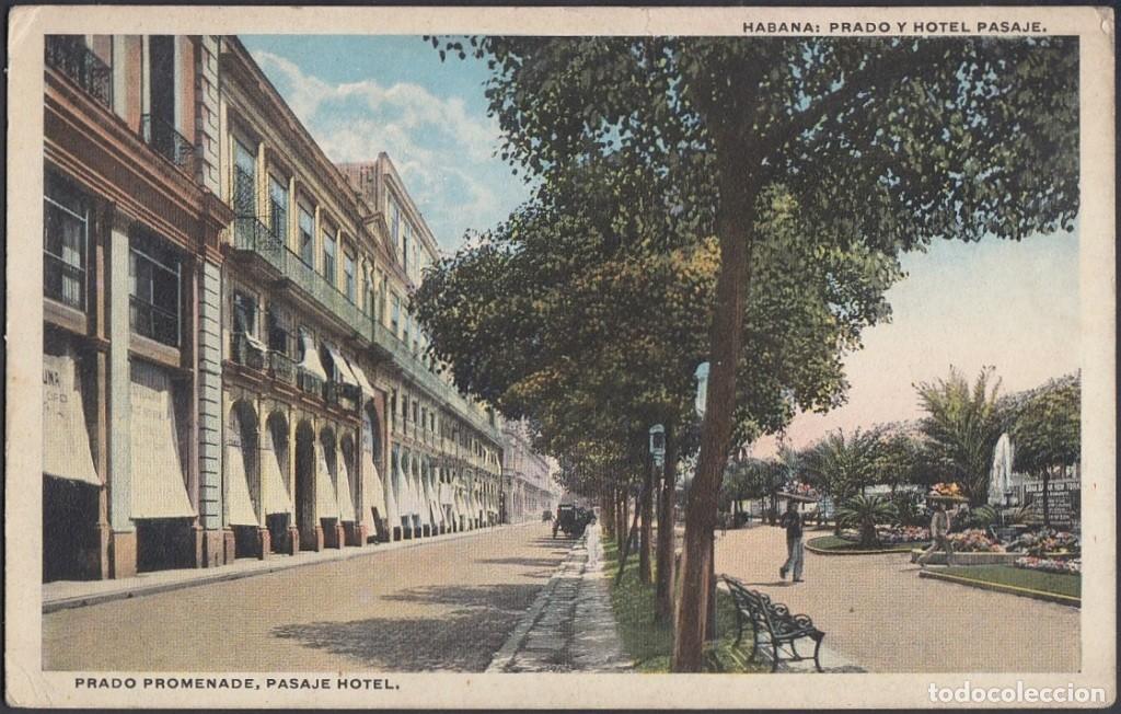 Postkarten: POS-603 CUBA POSTCARD. CIRCA 1920. PASEO DEL PRADO. HOTEL PASAJE.