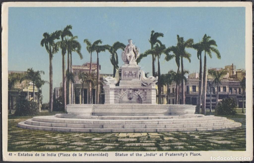 Postkarten: POS-594 CUBA POSTCARD. CIRCA 1930. PARQUE DE LA INDIA. INDIA FOUNT. PARQUE FRATERNIDAD.
