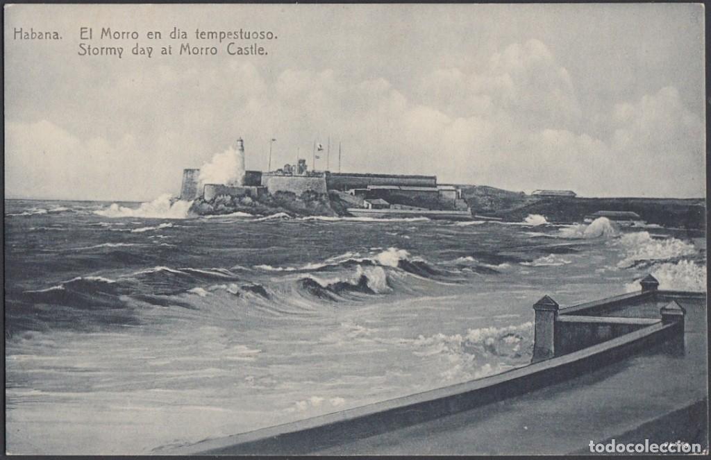 Postkarten: POS-606 CUBA POSTCARD. CIRCA 1930. HABANA. CASTILLO DEL MORRO DIA DE TEMPESTAD.