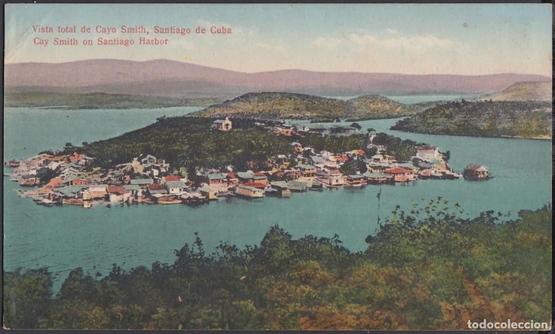 Cartes Postales: POS-647 CUBA POSTCARD. CIRCA 1910. SANTIAGO DE CUBA. VISTA CAYO SMITH HARBOR SANTIAGO.