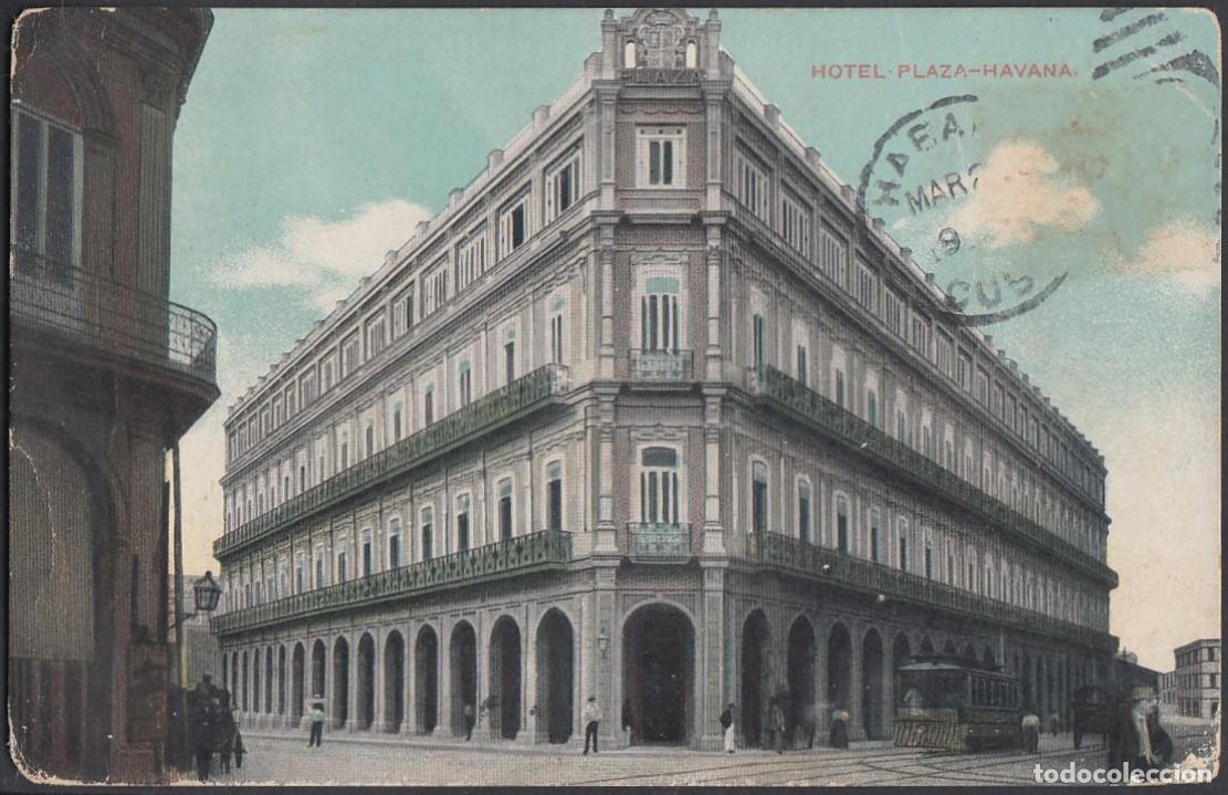 Postais: POS-687 CUBA POSTCARD. 1912. HABANA. PARQUE CENTRAL HOTEL PLAZA. CENTRAL PARK.