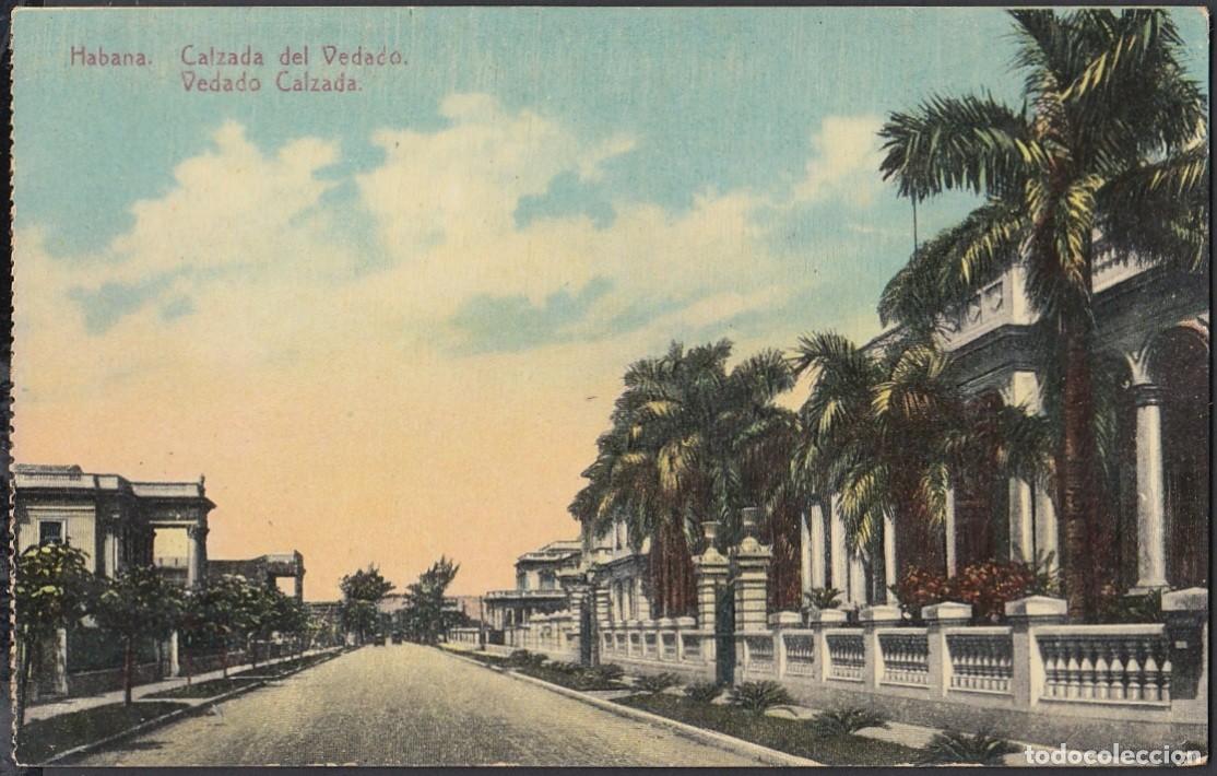 Cartes Postales: POS-709 CUBA POSTCARD. CIRCA 1920. HABANA. CALZADA DEL VEDADO STREET.
