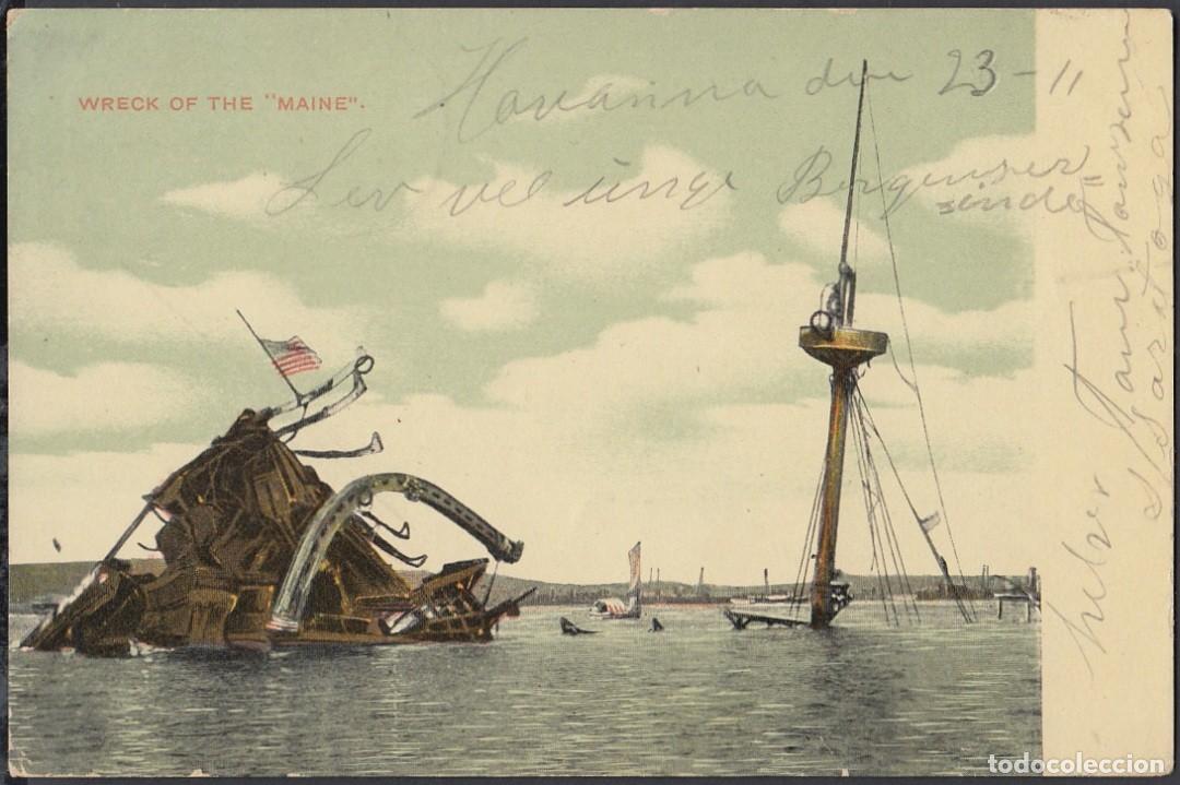 Cartes Postales: POS-670 CUBA POSTCARD. 1907. HABANA. WRECK OF MAINE SHIP IN HAVANA HARBOR.