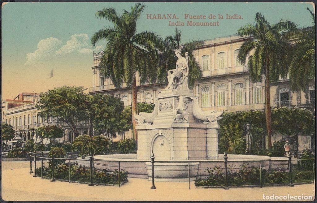 Cartes Postales: POS-697 CUBA POSTCARD. 1916. HABANA. INDIA FOUNT. FUENTE DE LA INDIA.