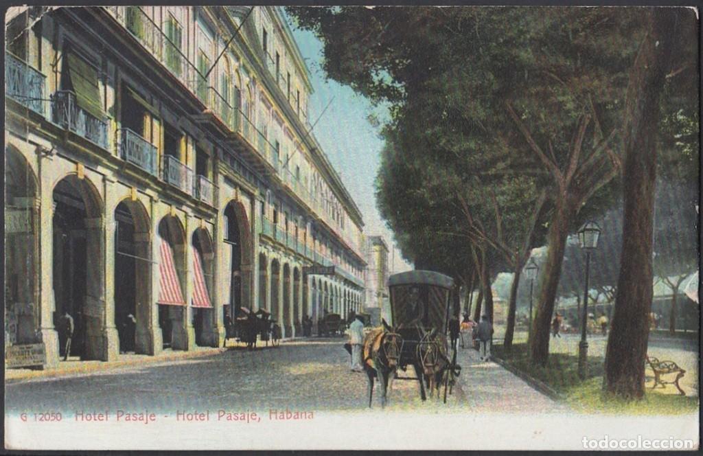 Cartes Postales: POS-728 CUBA POSTCARD. 1906. HABANA. PRADO PROMENADE HOTEL PASAJE TO CANADA.